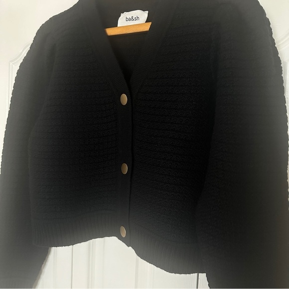 NEW Ba&Sh Bash Aude Wool Blend Cardigan in Black | size 1 / S - Picture 10 of 10